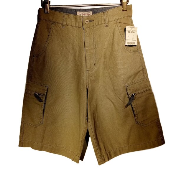 AVIREX Shorts  Boys size 12  2 pc lot  Denim  Stitching  Arizona Cargo Tan VGC - Picture 8 of 13